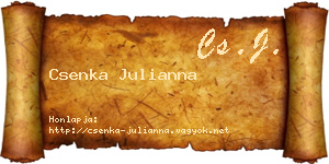 Csenka Julianna névjegykártya